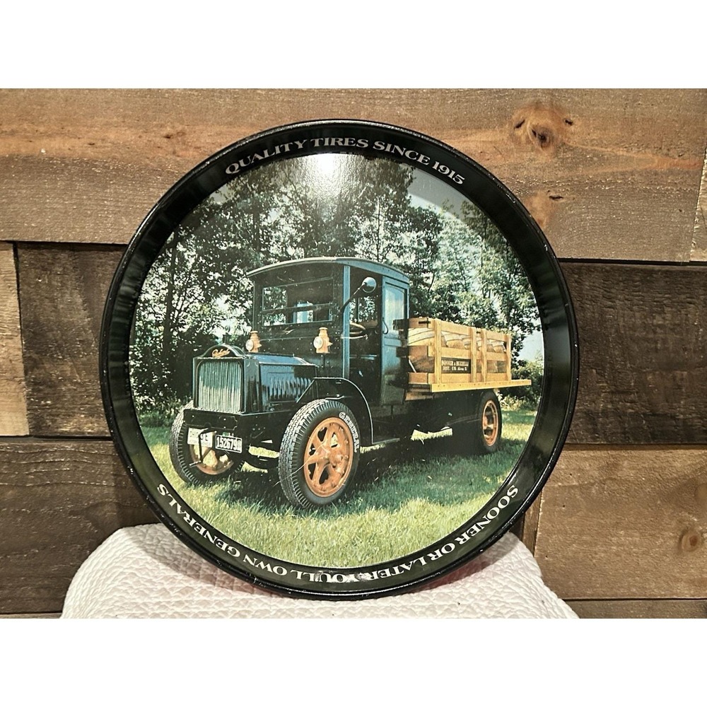 Vintage General Tire Serving Tray 1918 Packard 4-Cylinder‎ Delivery Truck